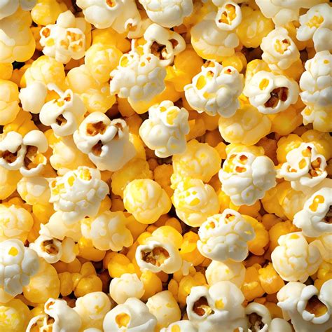 Premium Photo | A texture of yellow and white popcorn that are crunchy