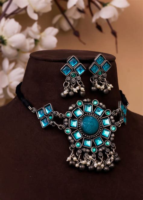 Shop Oxidised Jewellery Choker - 3 Necklace for 1500 – Phuljhadi