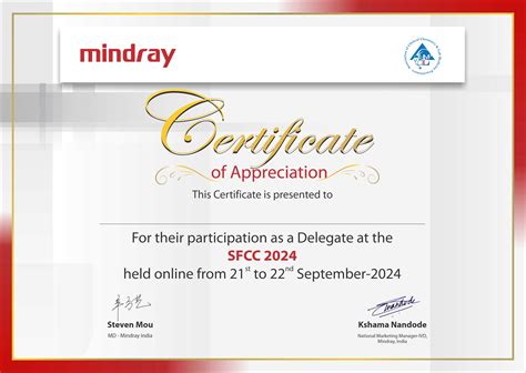 SFCC 2024 | Certificate - Mindray India