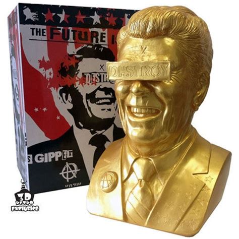 Gold Gipper Reagan Bust by Frank Kozik | tomenosuke