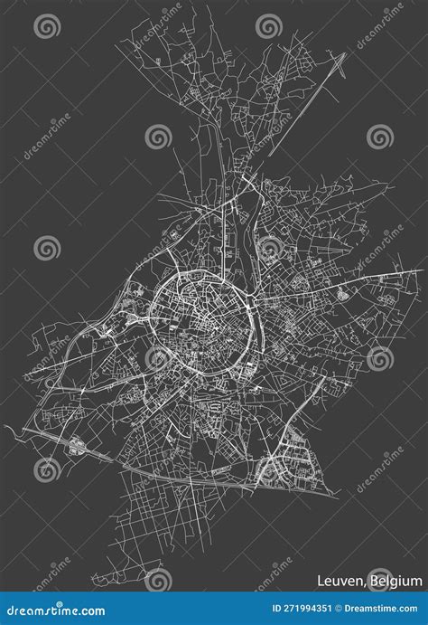 Street Roads Map of LEUVEN, BELGIUM Stock Vector - Illustration of highway, construction: 271994351