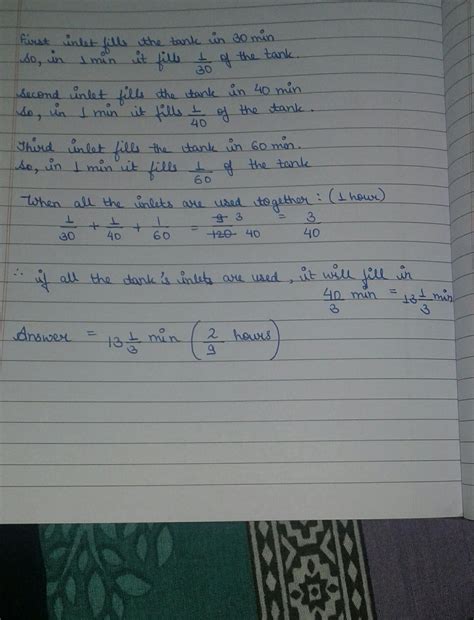 a water tank has 3 inlets , inlets A alone can fill the tank in 30 min ...