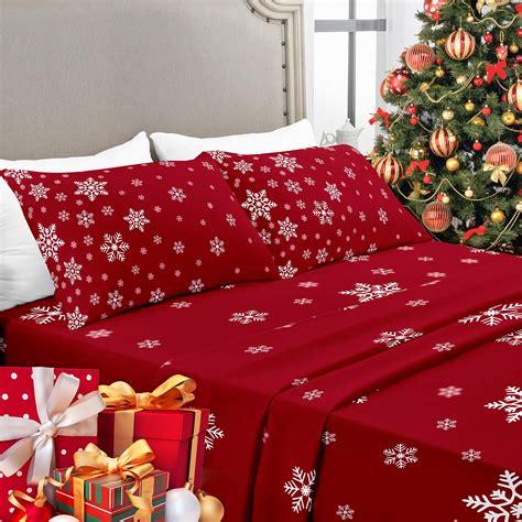Amazon.com: YIYEA Christmas Queen Sheet Set, Luxury 1800TC Double ...