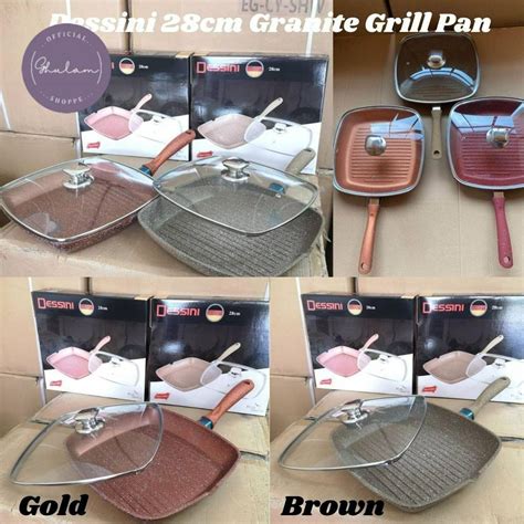 Dessini Granite Grill Pan With Glass Lid / Granite Stone Casserole ...