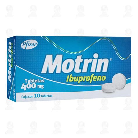 Motrin 400 mg, 10 Tabletas.