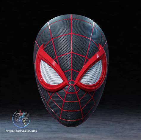 Miles Morales Mask 3D Printer File STL Spiderman 2 - 3D model by Yosh ...
