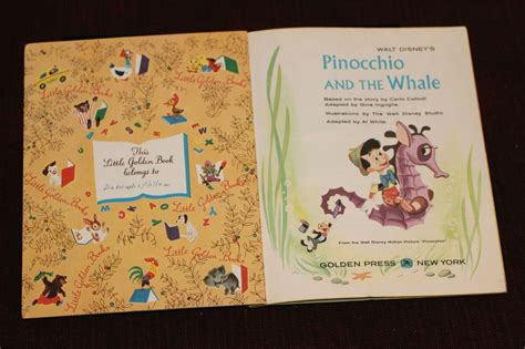 Pinocchio and the Whale 1961 Walt Disney Little Golden Book D101 "A ...