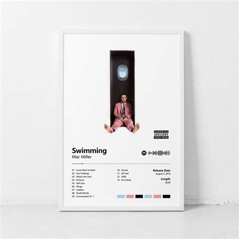 Swimming Mac Miller Music poster, Music Cover Poster Bedroom | Inspire ...
