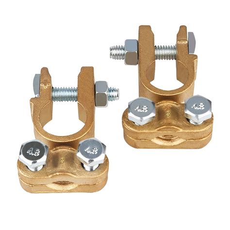 Ampper Brass Battery Terminals Connectors Clamps, Top Post Battery ...