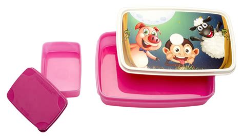 Buy Signoraware Night Safari Easy Plastic Lunch Box Set, 2-Pieces, Pink ...