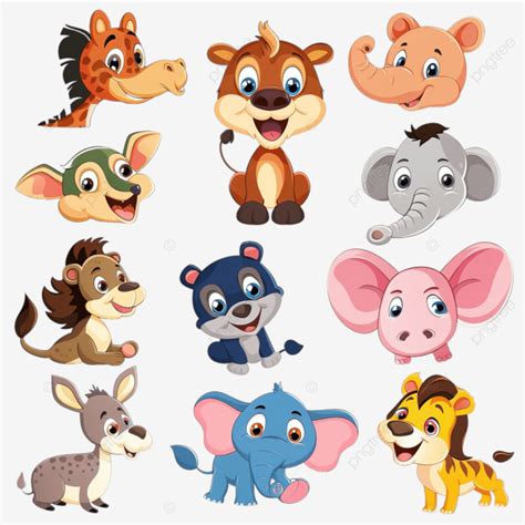 Cartoon Smiling Animals, Cartoon, Smile, Happy PNG Transparent Image and Clipart for Free Download