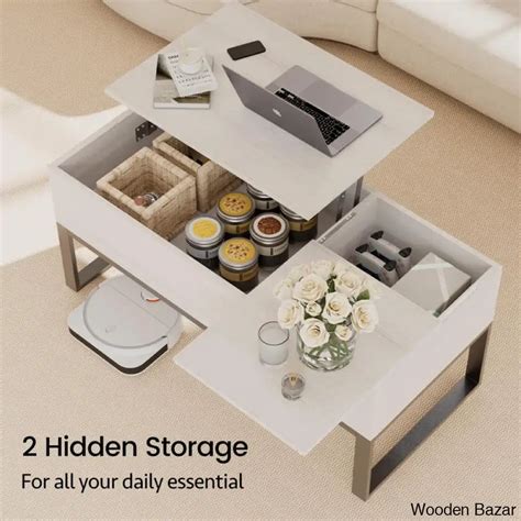 Mickealo Lift Top Coffee and center Table for Living Room with Hidden ...