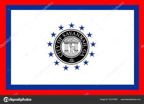 Flag City Savannah Georgia Usa Original Colors Proportions Illustration ...