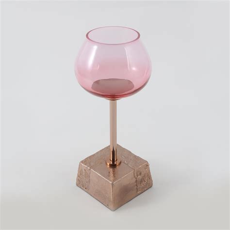 Buy Splendid Terra Roza Glass Pedestal T-Light Holder from Home Centre ...