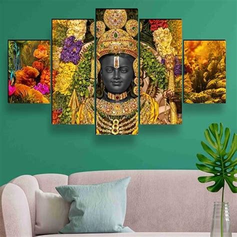 SAF Ram lalla ayodhya model Paintings for Wall Decoration - Set Of Five ...