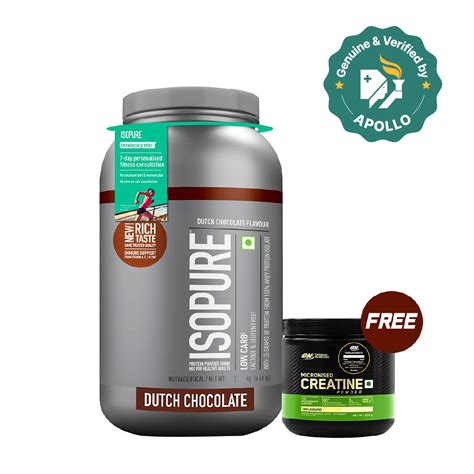 Buy Isopure Low Carb 100% Whey Protein Isolate Dutch Chocolate Flavour ...