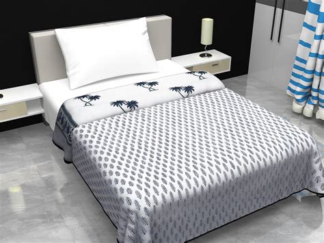 Cotton Blanket - Single Dohar ( 60 x 90 Inches) Blue Coconut Tree ...