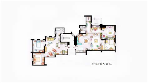 F·R·I·E·N·D·S Floor Plan | Friends apartment, Floor plans, Friends tv