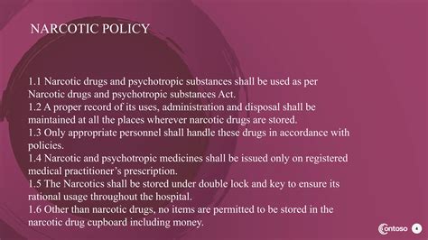 NARCOTICS- POLICY AND PROCEDURES FOR ITS USE | PPTX
