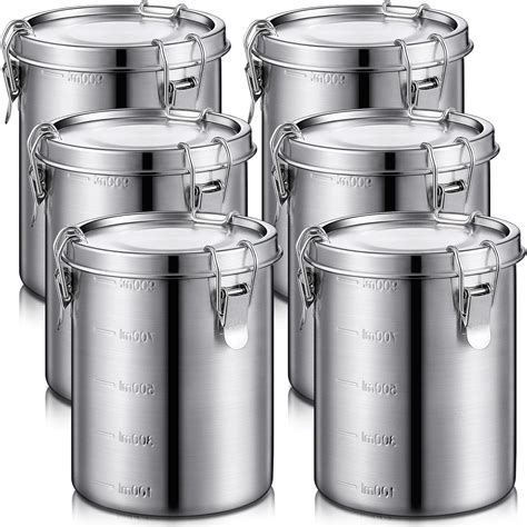 Amazon.com: Zopeal 4 Pack Stainless Steel Storage Canisters, 56 Fl oz ...