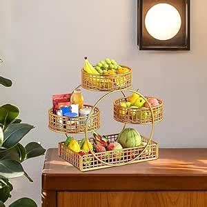 P H MART 4 Tier Fruit Basket ideal for Dining Table, Centre Table ...