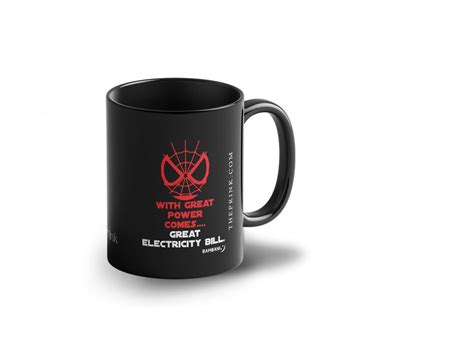 Buy Prink with Great Power Comes Great Electricity Bill Printed Black ...