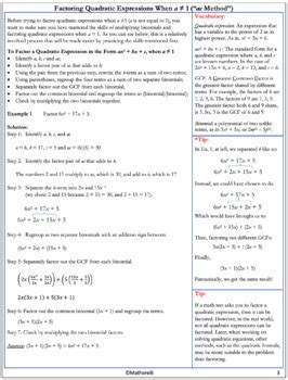 Image result for AC Method Factoring Worksheet