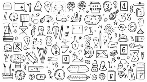 Bold Black and White Cartoon Math Symbols Vector Illustration | Premium AI-generated vector