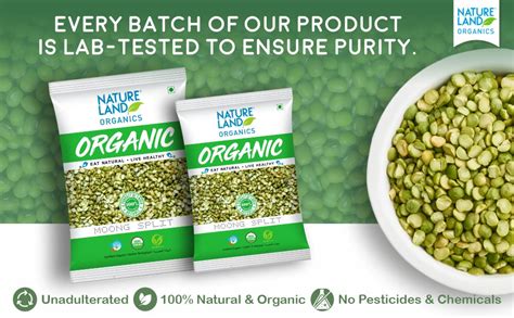 Buy Organic Green Moong Split Online (1kg) - NatureLand Organics ...