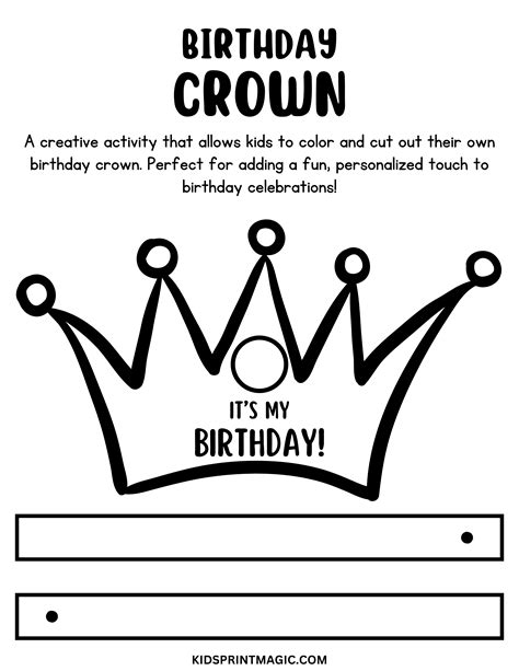 Free Printable Birthday Crown Cutting – Kids Print Magic