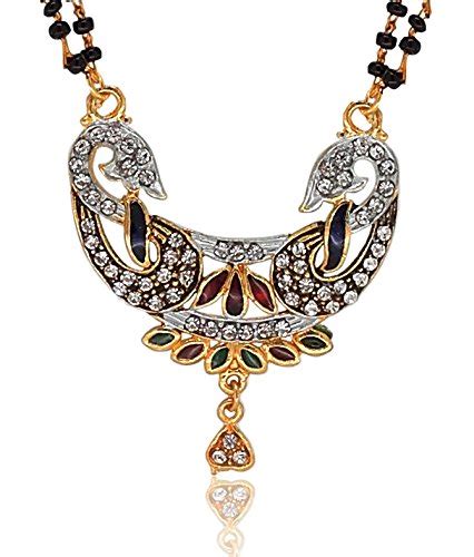 YouBella Meenakari Dancing Peacock Mangalsutra with Chain for Women ...