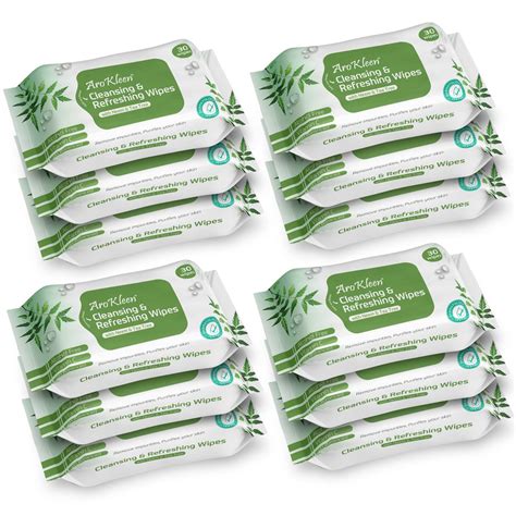 Arokleen Natural Daily Cleansing & Refreshing Wet Wipes With Neem & Tea ...