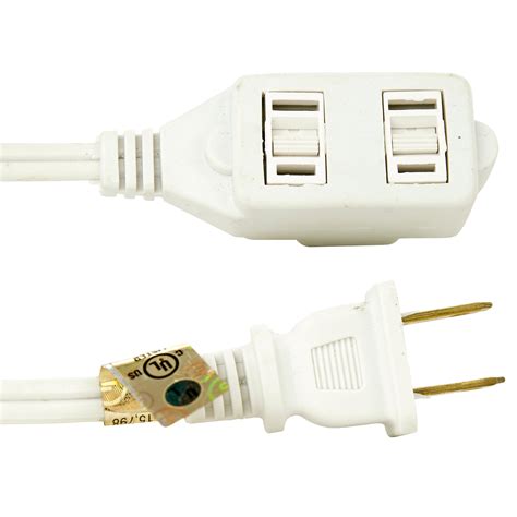 EX20-6W Household 20 foot White Extension Cord – BulbAmerica