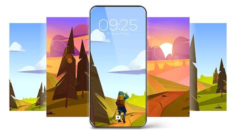 Screensaver wallpapers for smartphone with summer landscape with trees ...