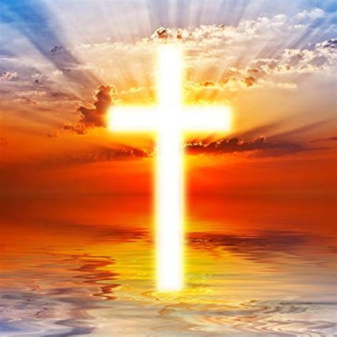 Leowefowa Vinyl 5x5ft Backdrop Christian Cross Photograph Background ...