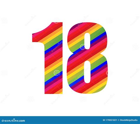 18数字彩虹样式数字 彩色数字矢量图插图 向量例证. 插画 包括有 设计, 类型, 独自一个, 愉快, 五颜六色 - 179051821