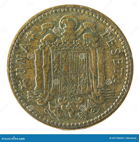Old Spanish Coin of 1 Peseta, Francisco Franco Stock Photo - Image of ...