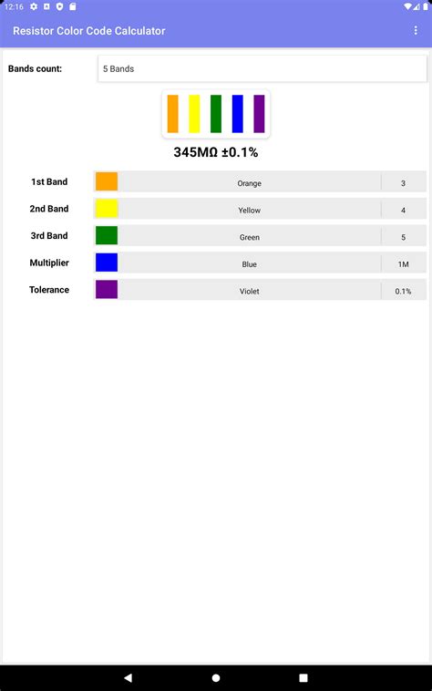 Image result for Resistance Color Code Calculator