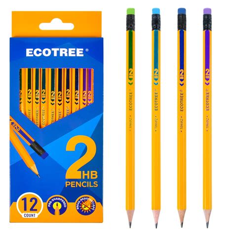 Snapklik.com : ECOTREE Pre-Sharpened Pencils #2 Wood-Cased Number 2 Pencils