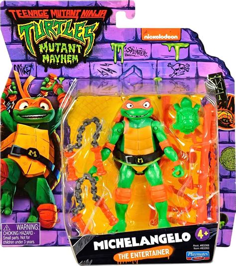 Teenage Mutant Ninja Turtles Mutant Mayhem Michelangelo 4.6 Action ...