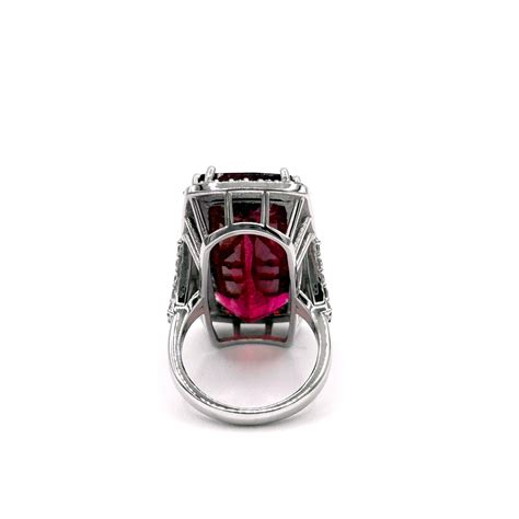 Red Tourmaline Rubellite 25.5 Carats with Pave Diamonds Paradizia Ring For Sale at 1stDibs ...