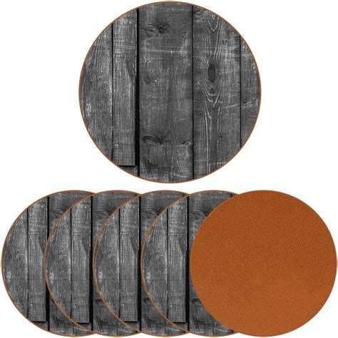 6 Pieces Round Coasters Drink Coasters Bar Coasters Cup Coaster Rustic ...