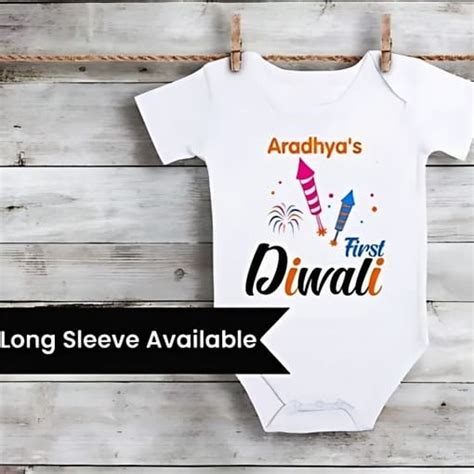 Lil Patakha On first Diwali Personalised Baby Onesies, Rompers, Bodysuits