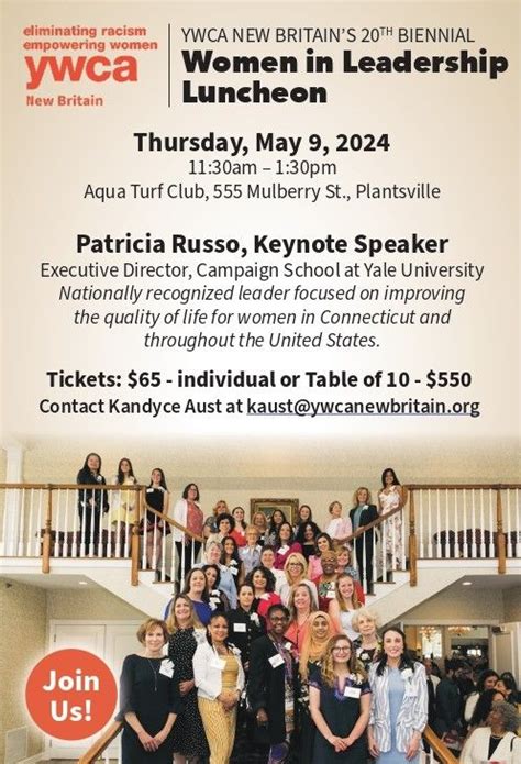 YWCA New Britains 20th Biennial Women in Leadership Luncheon, Aqua Turf ...