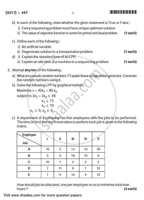 Operations Research 2013-2014 B.Sc Statistics Semester 6 (TYBSc ...