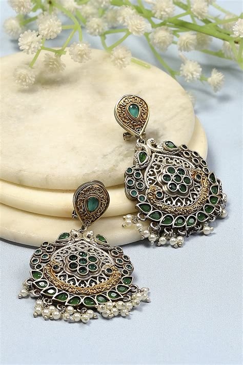 Buy Green Brass Drop & Danglers Online at Biba India