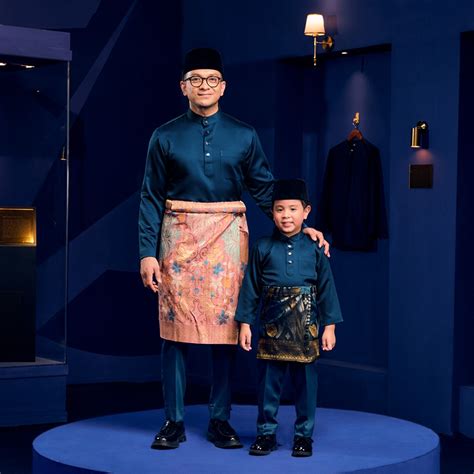 Baju Melayu Slim Fit - Sapphire Blue - Bulan Bintang