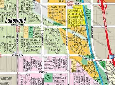 Lakewood Map, Los Angeles County, CA - FILES - PDF and AI, editable, v ...