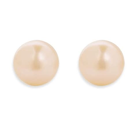 GIVA Pure 925 Sterling Silver Freshwater Peach Button Pearl Earrings ...