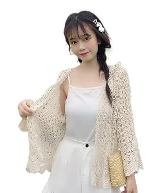 Buy ICW Women Boho Crochet Cardigan Hollow Out Long-Sleeve Front-Open ...